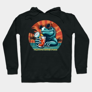 Galapagos marine iguana drinking juice and enjoying summer Hoodie